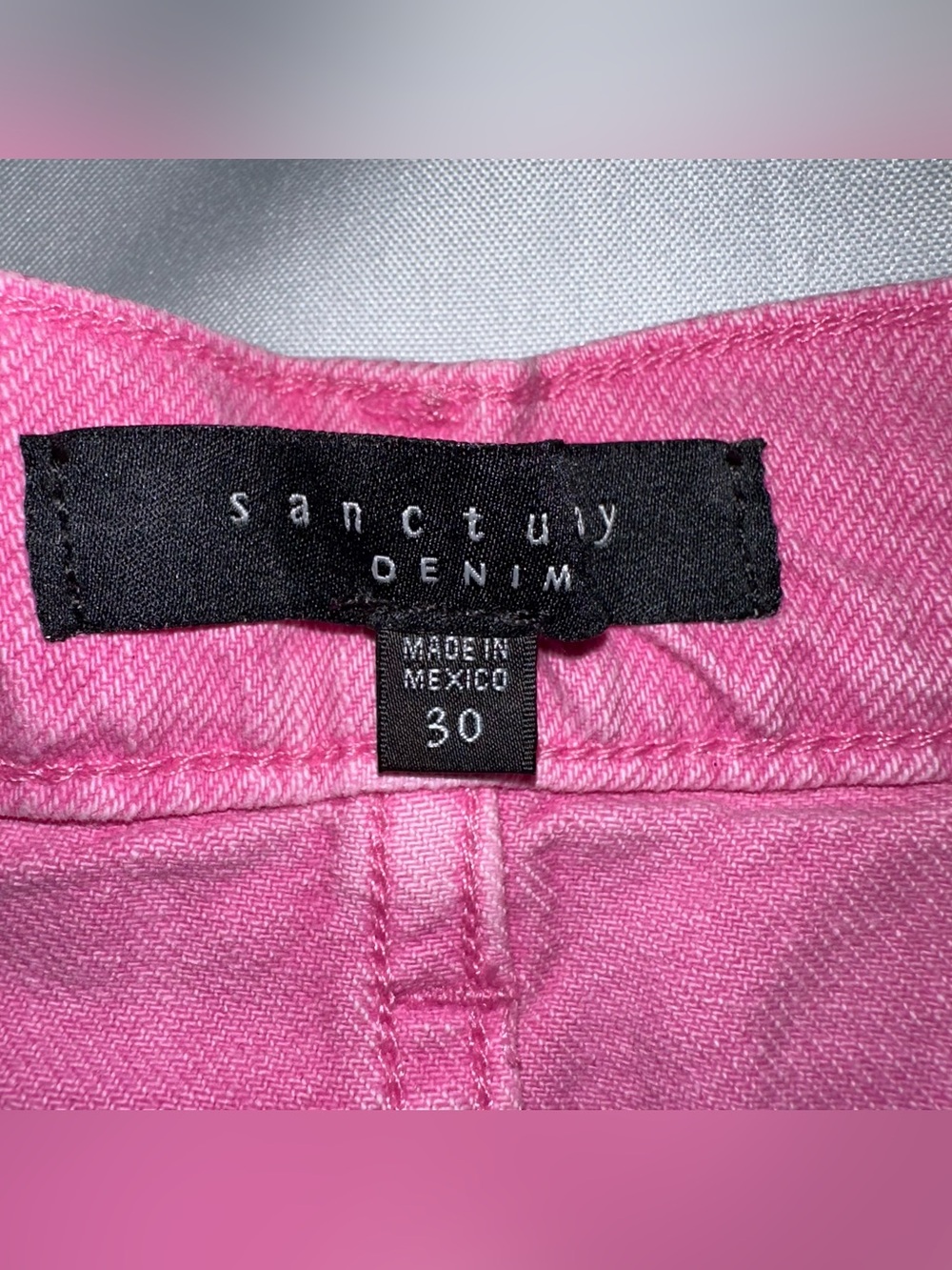 Sanctuary Denim shorts size 30 distressed Pink Wild Cherry Weekender shorts NWT - Picture 4 of 9